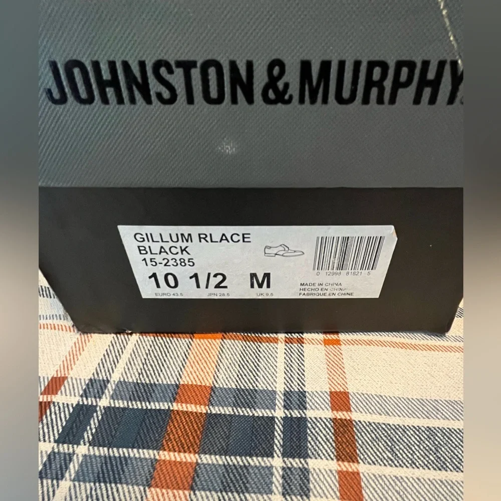 Johnston & Murphy Black Leather Lace up dress shoe 10 1/2 - Picture 2 of 6